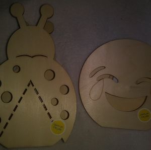 Wood paintable light up decorations😂🐞